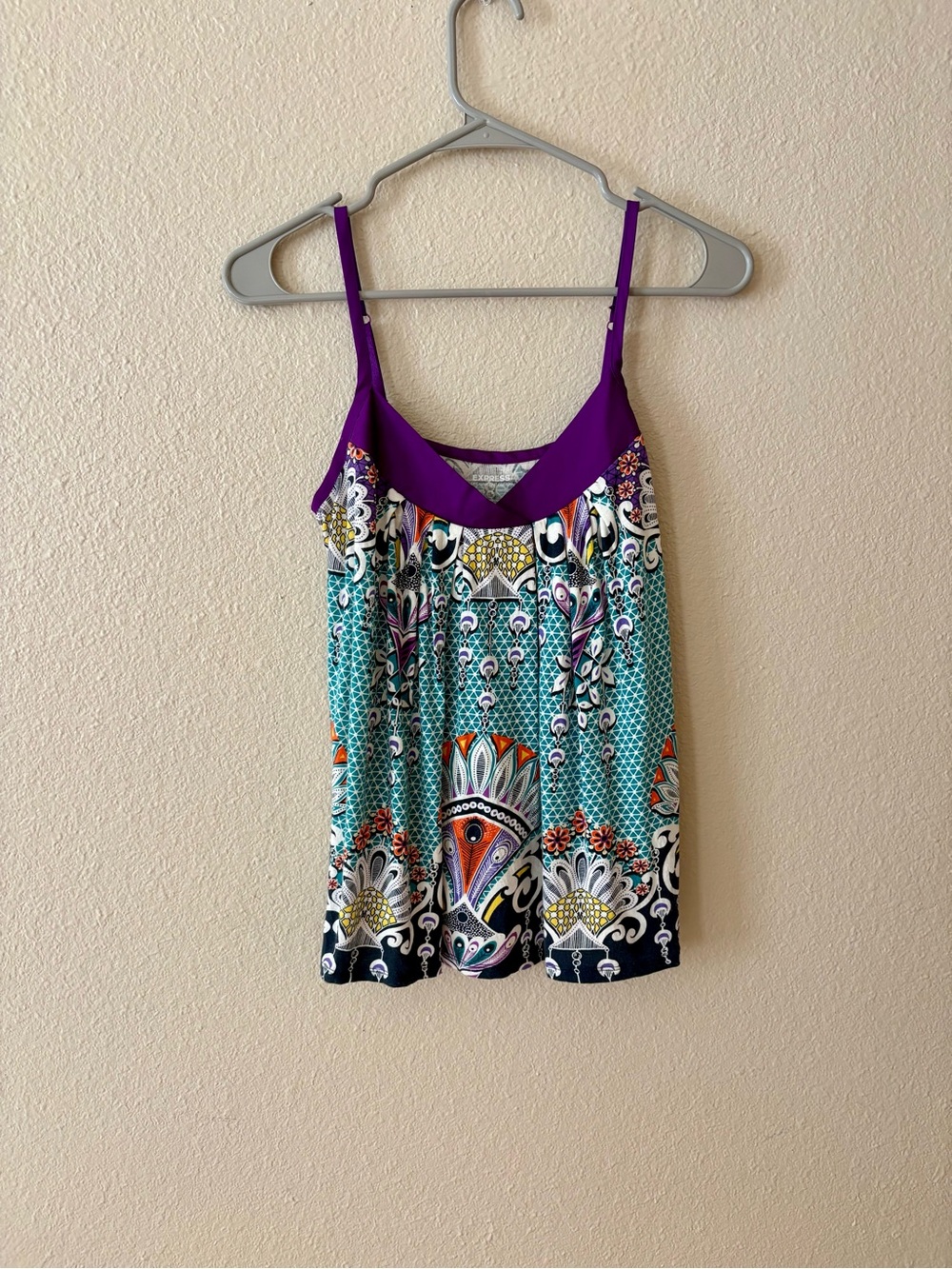 Express Multicolor Bohemian Paisley Flowy Y2K Tank Top